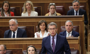Imagen de archivo del ministro de Asuntos Exteriores, José Manuel Albares, durante una comparecencia en sede parlamentaria. — Isabel Infantes / Europa Press