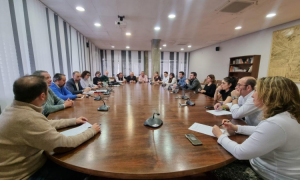 Alberto Garzón, durante la reunión mantenida con representantes de la Unión de Pequeños Agricultores y Ganaderos (UPA) en la sede del Ministerio de Consumo. — Fernando Villar / EFE